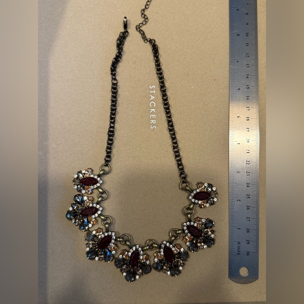 Gold and Red Statement Necklace